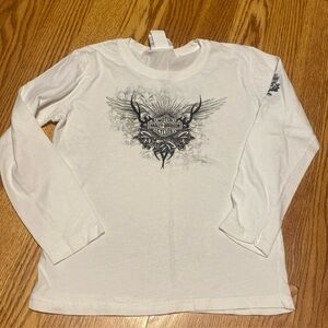 Youth Medium 10-12 Harley Davidson Smoky Mountain Long Sleeve White Shirt 2015